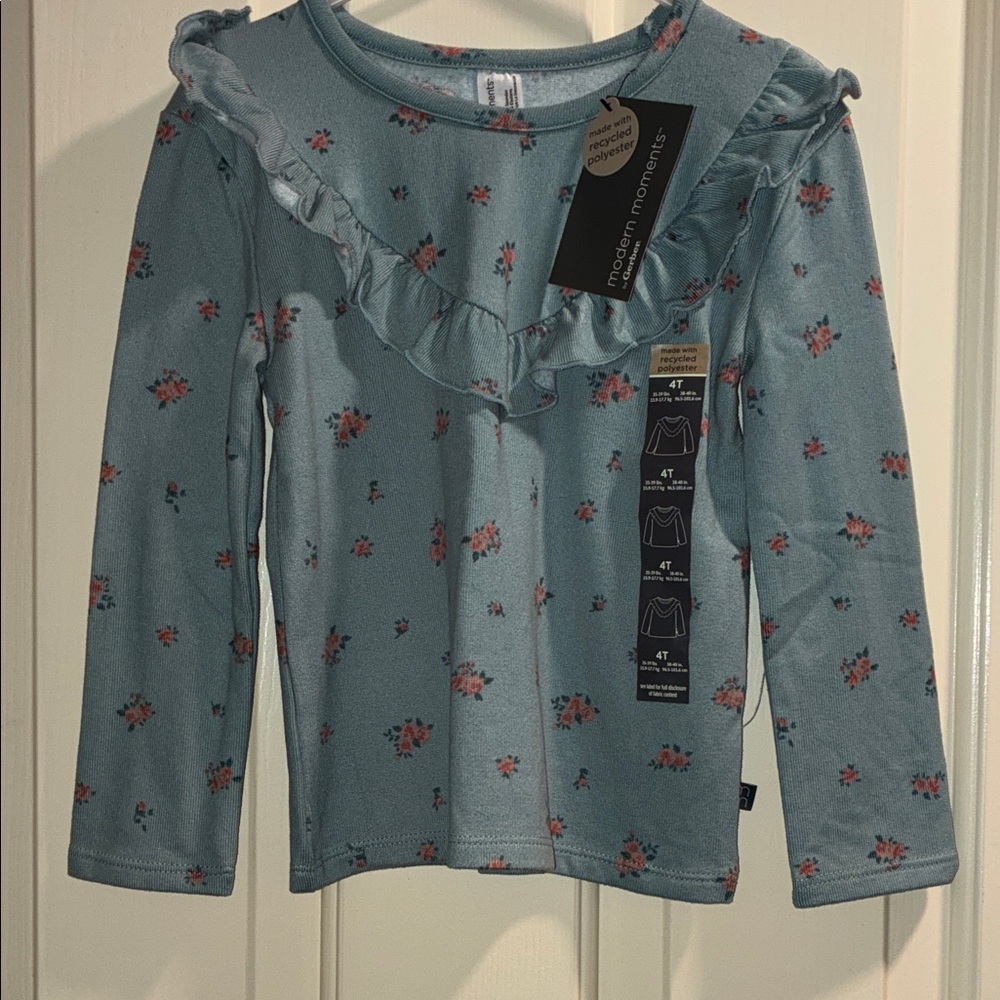 Blue Floral Long Sleeve Kids Top by Modern Moments